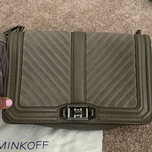 Slate gray tasseled bag by Rebecca Minkoff